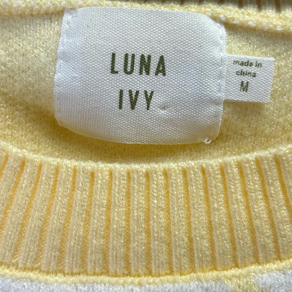 Luna Ivy Light Yellow Floral Sweater - Picture 3 of 5